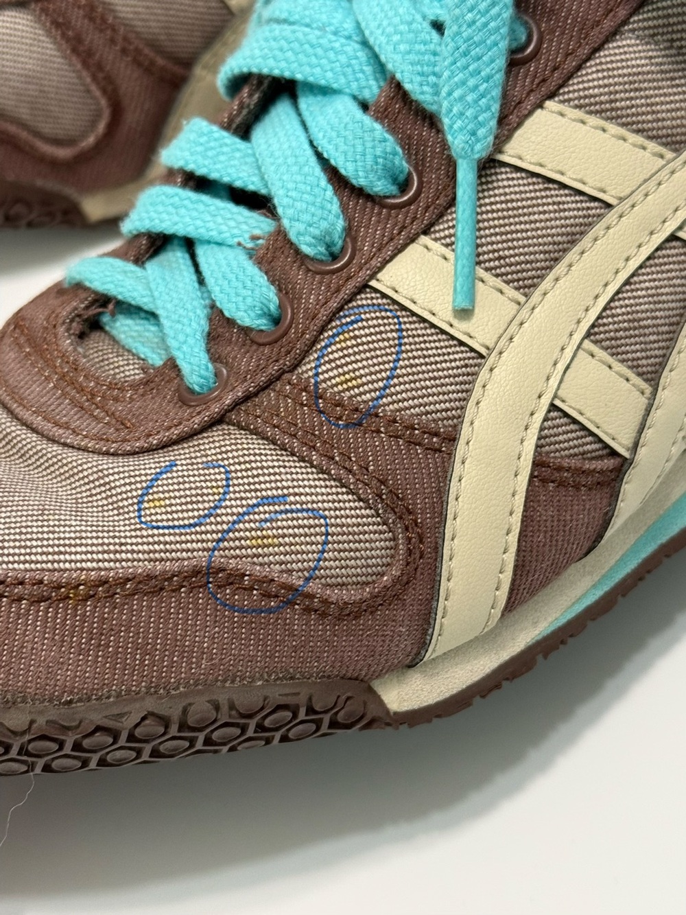 Onitsuka Tiger Ultimate 81 Sneakers Brown Turquoise Canvas Womens Size 7.5 - Picture 13 of 14